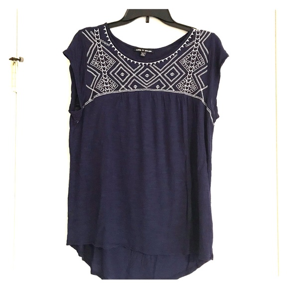 Cable & Gauge Tops - XL cap sleeve tee navy